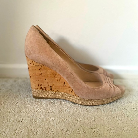 Prada Suede Peep Toe Wedges - Picture 4 of 9